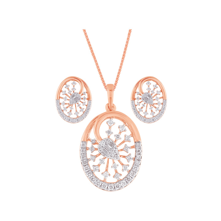 1.10Ct VVS/FG Diamond Pendant Set in 18K Rose Gold