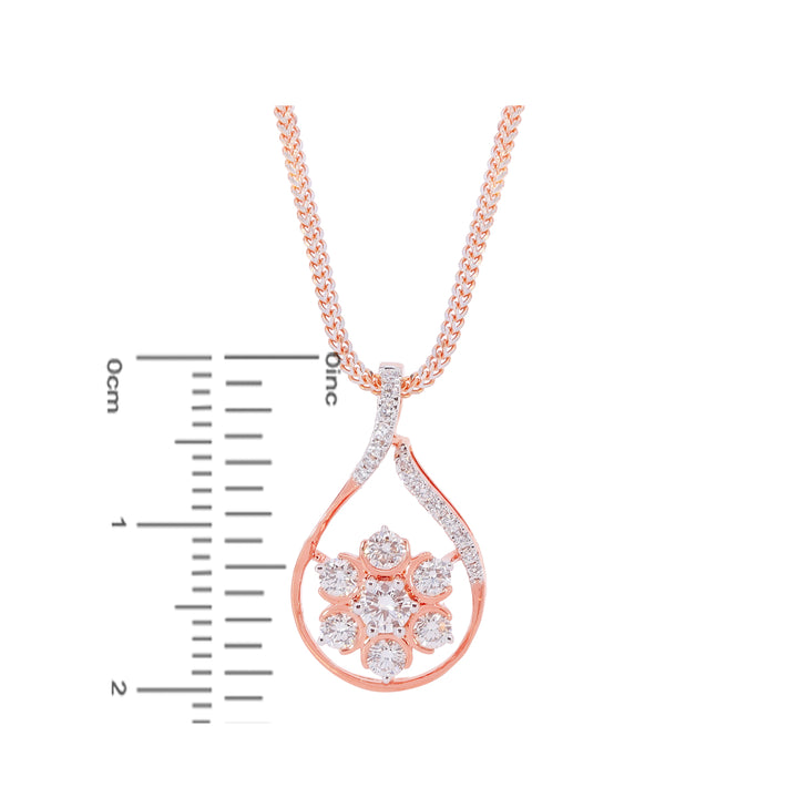 1.20Ct VVS/FG Diamond Pendant Set in 18K Rose Gold