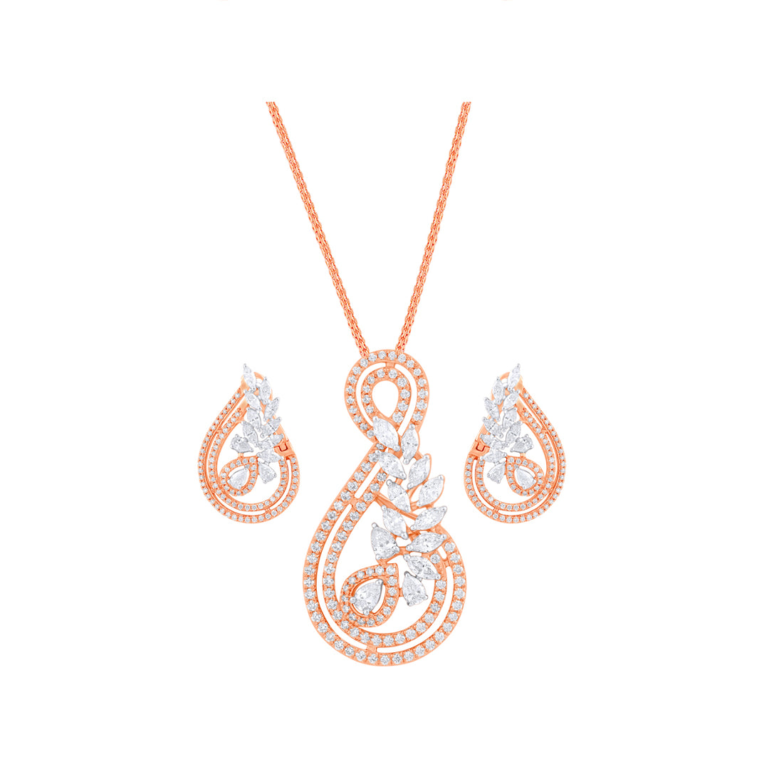 2.46Ct VVS/FG Diamond Pendant Set in 18K Rose Gold