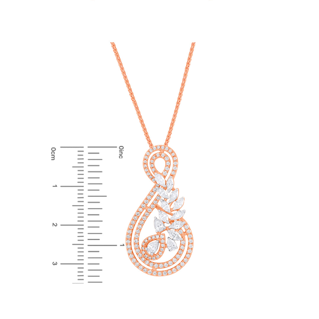 2.46Ct VVS/FG Diamond Pendant Set in 18K Rose Gold