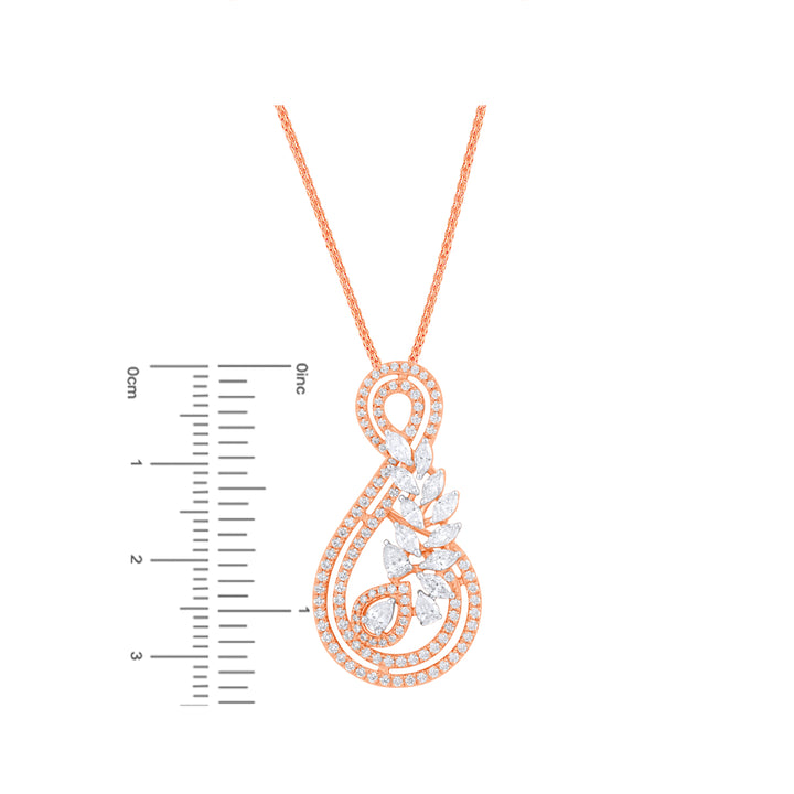 2.46Ct VVS/FG Diamond Pendant Set in 18K Rose Gold