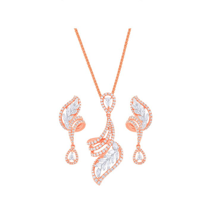 1.57Ct VVS/FG Diamond Pendant Set in 18K Rose Gold