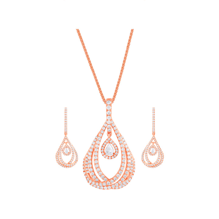 1.90Ct VVS/FG Diamond Pendant Set in 18K Rose Gold