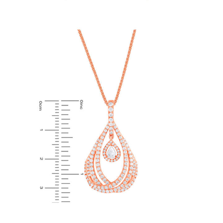 1.90Ct VVS/FG Diamond Pendant Set in 18K Rose Gold