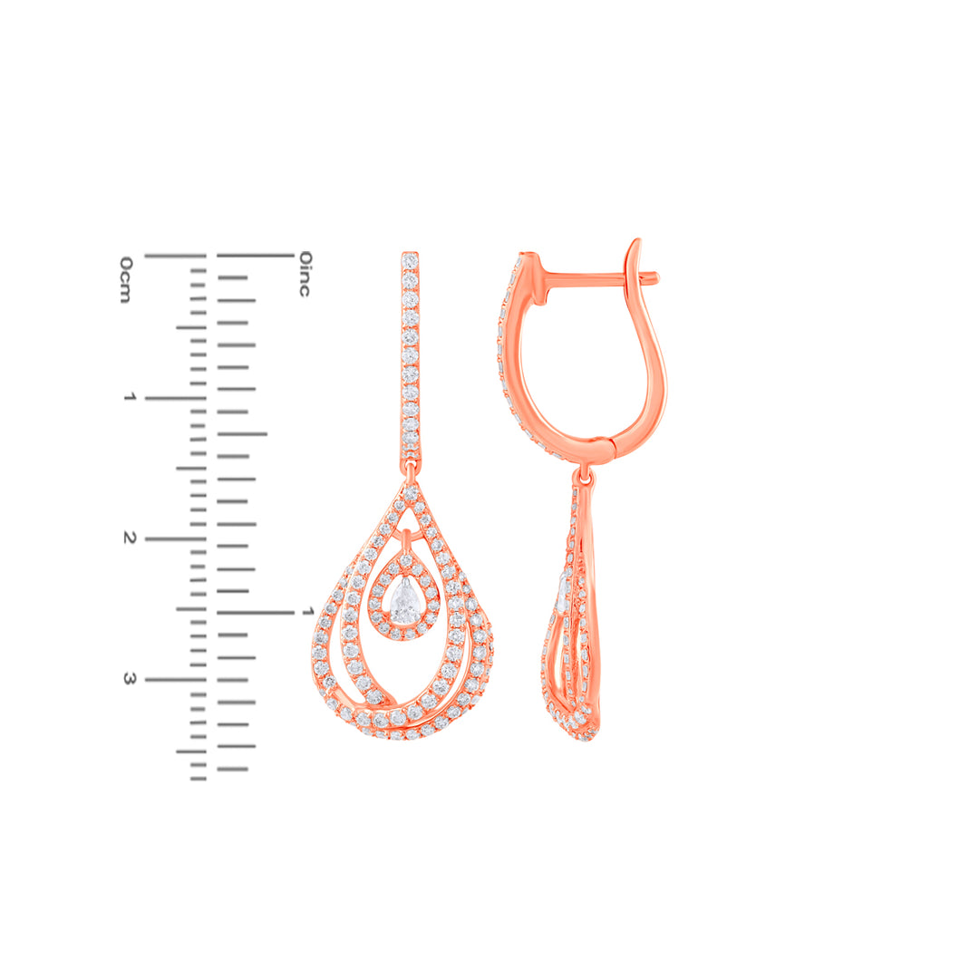 1.90Ct VVS/FG Diamond Pendant Set in 18K Rose Gold