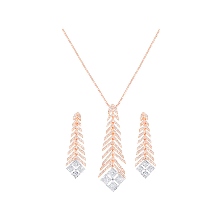 2.89Ct VVS/FG Diamond Pendant Set in 18K Rose Gold