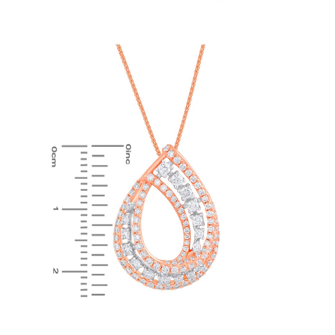 2.27Ct VVS/FG Diamond Pendant Set in 18K Rose Gold