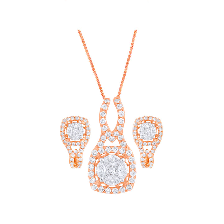 1.36Ct VVS/FG Diamond Pendant Set in 18K Rose Gold