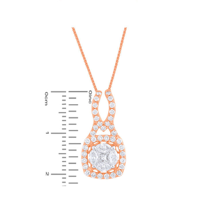 1.36Ct VVS/FG Diamond Pendant Set in 18K Rose Gold
