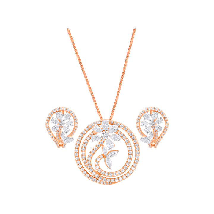 2.27Ct VVS/FG Diamond Pendant Set in 18K Rose Gold