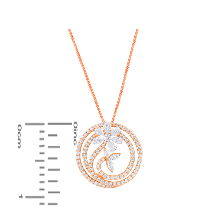 2.27Ct VVS/FG Diamond Pendant Set in 18K Rose Gold