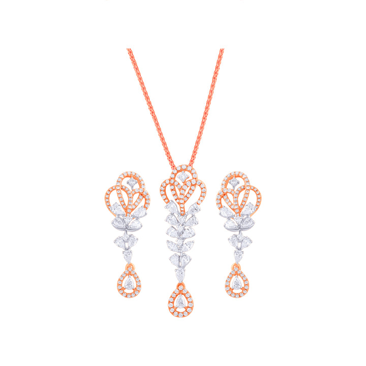 1.87Ct VVS/FG Diamond Pendant Set in 18K Rose Gold