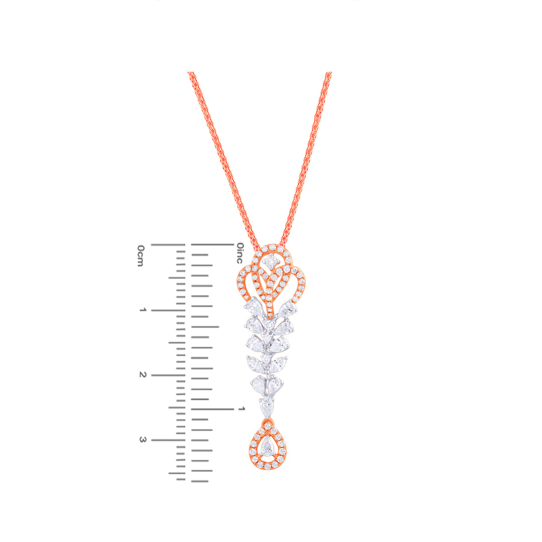 1.87Ct VVS/FG Diamond Pendant Set in 18K Rose Gold