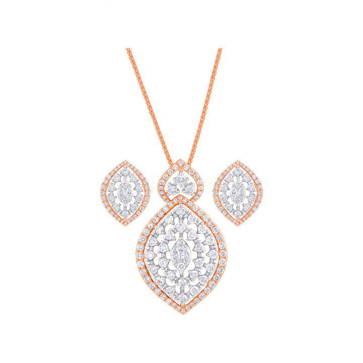 2.23Ct VVS/FG Diamond Pendant Set in 18K Rose Gold