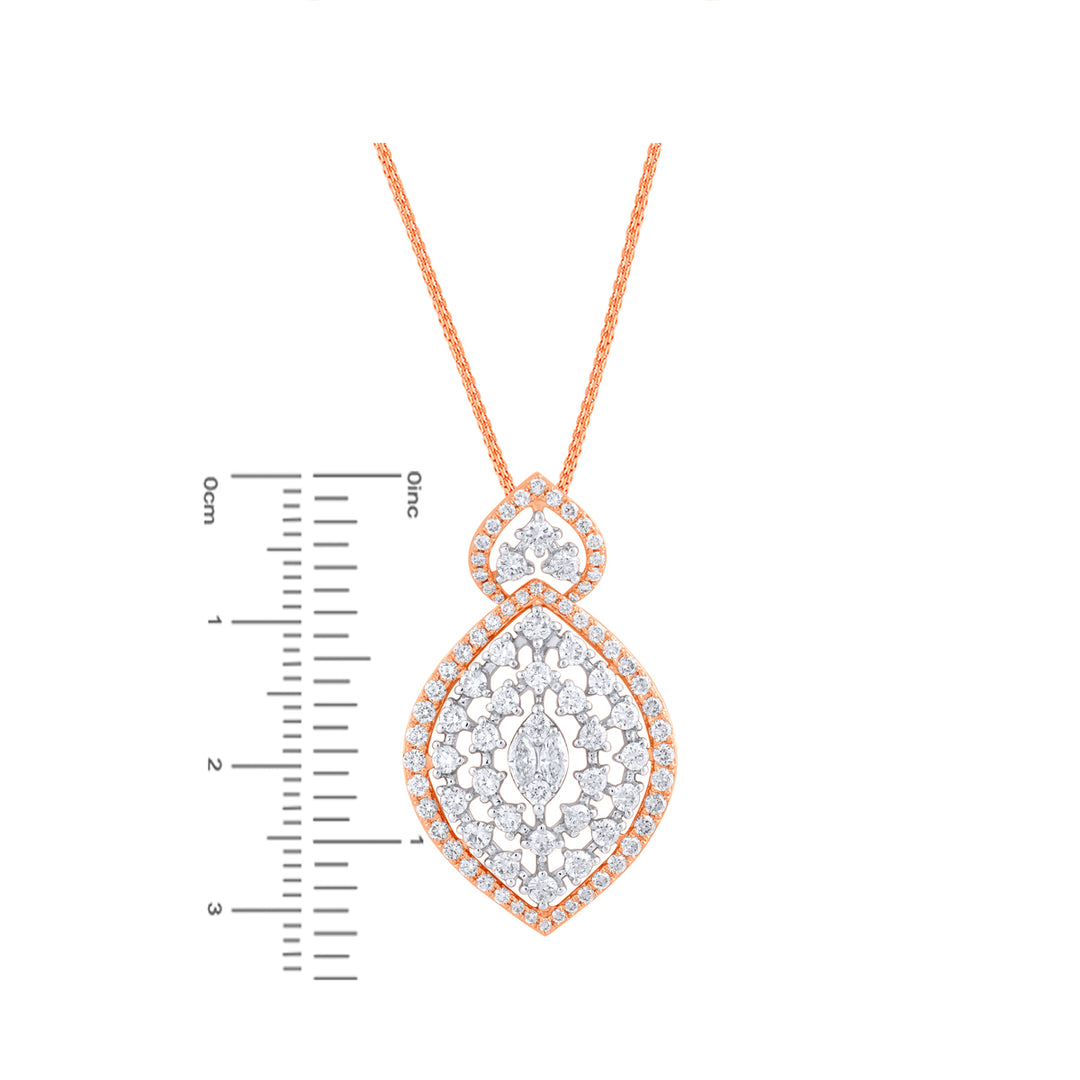 2.23Ct VVS/FG Diamond Pendant Set in 18K Rose Gold