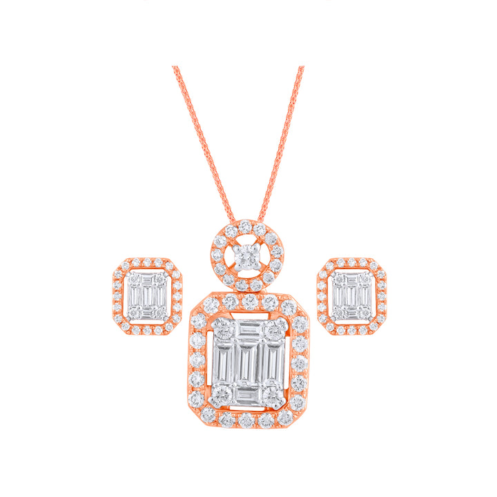 1.05Ct VVS/FG Diamond Pendant Set in 18K Rose Gold