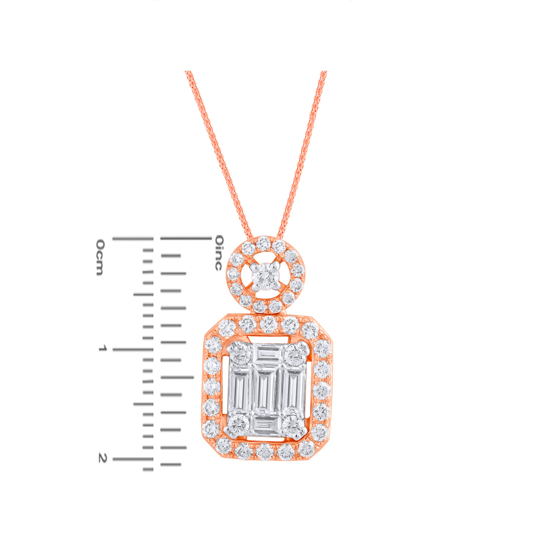 1.05Ct VVS/FG Diamond Pendant Set in 18K Rose Gold