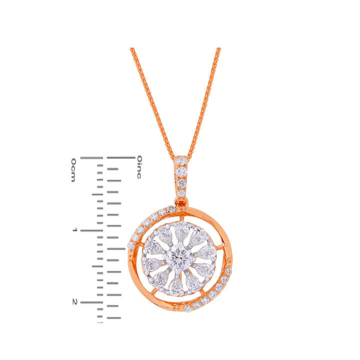 1.39Ct VVS/FG Diamond Pendant Set in 18K Rose Gold