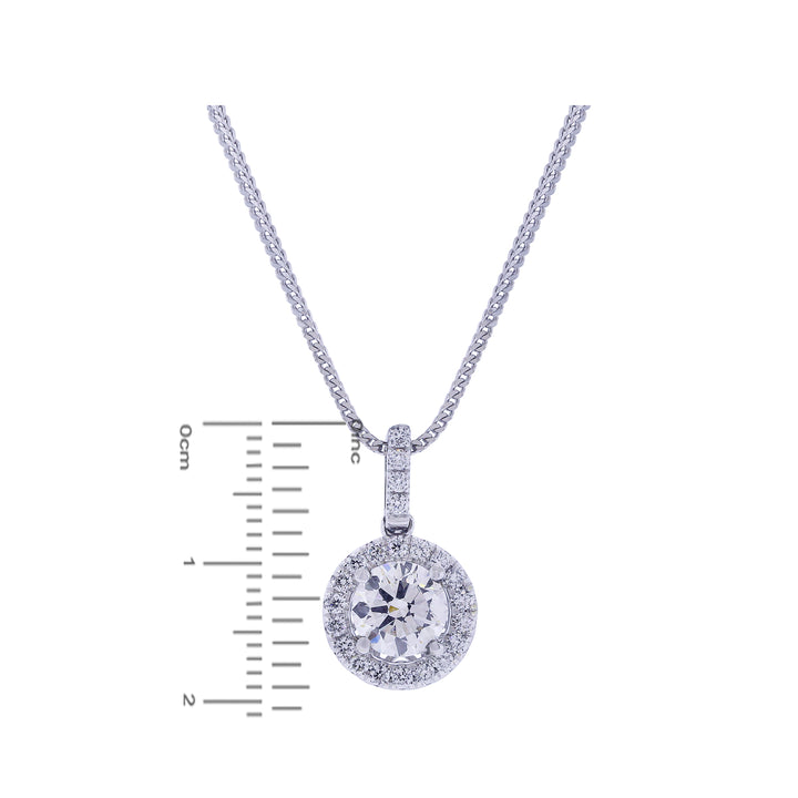 3.12CTW VS2/I GIA Certified Diamond Pendant Set in 18K White Gold