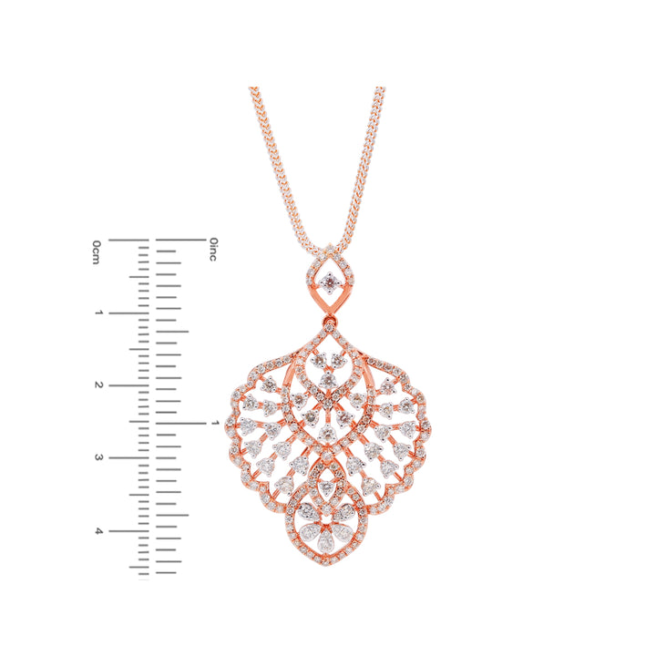 3.34Ct VS/GHI Diamond Pendant Set in 18K Rose Gold
