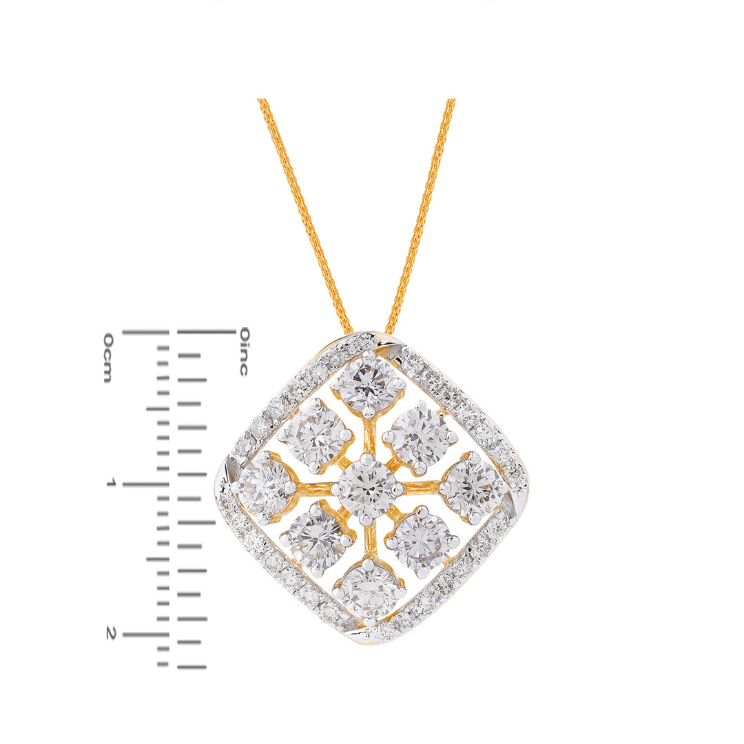 3.07Ct VS/GHI Diamond Pendant Set in 18K Gold