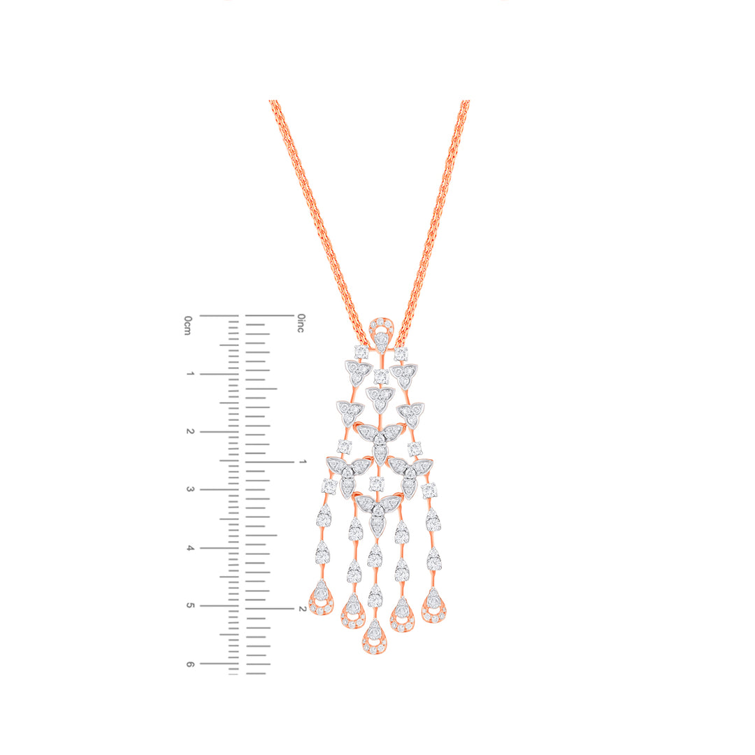 4.31Ct VVS/FG Diamond Pendant Set in 18K Rose Gold