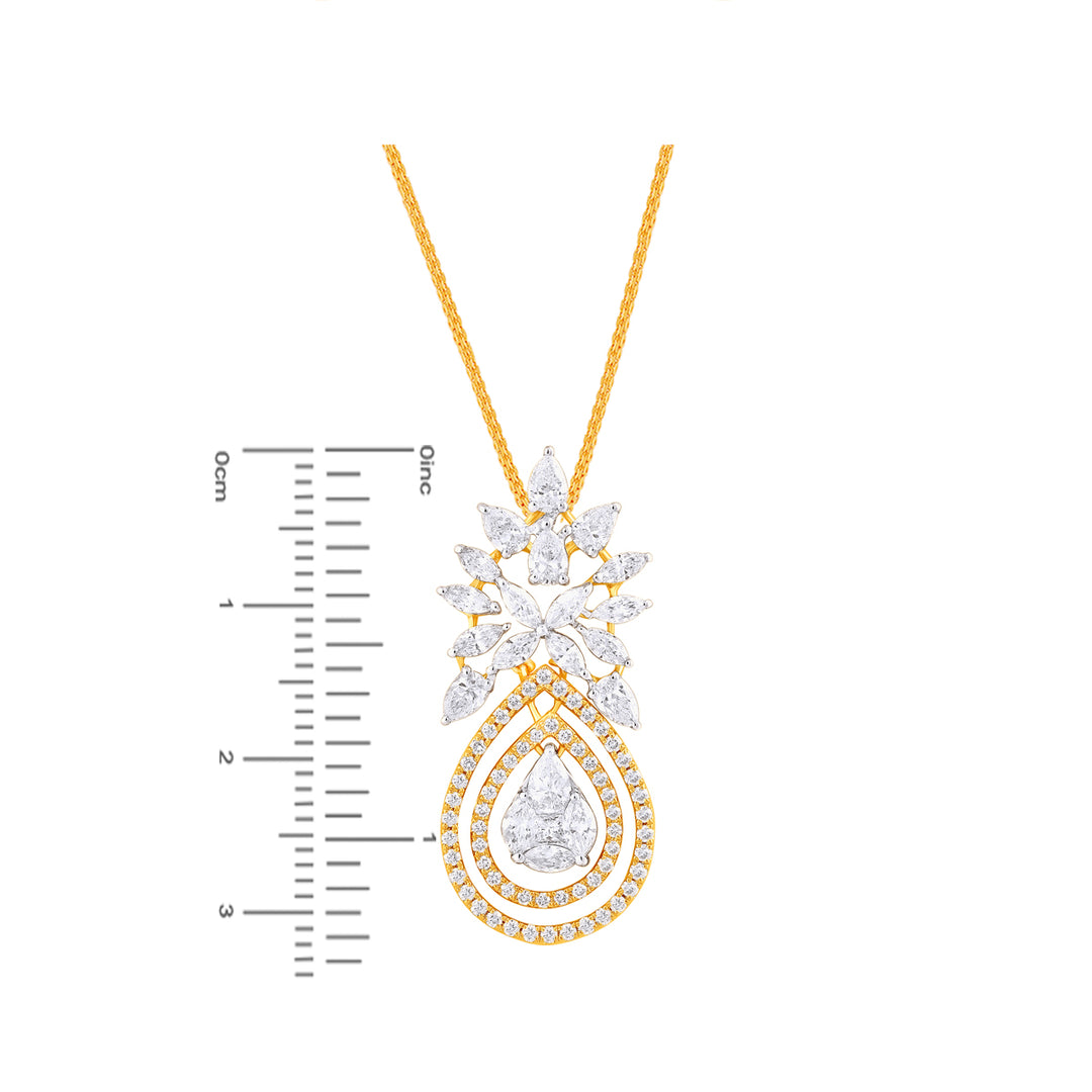 3.53Ct VVS/FG Diamond Pendant Set in 18K Gold
