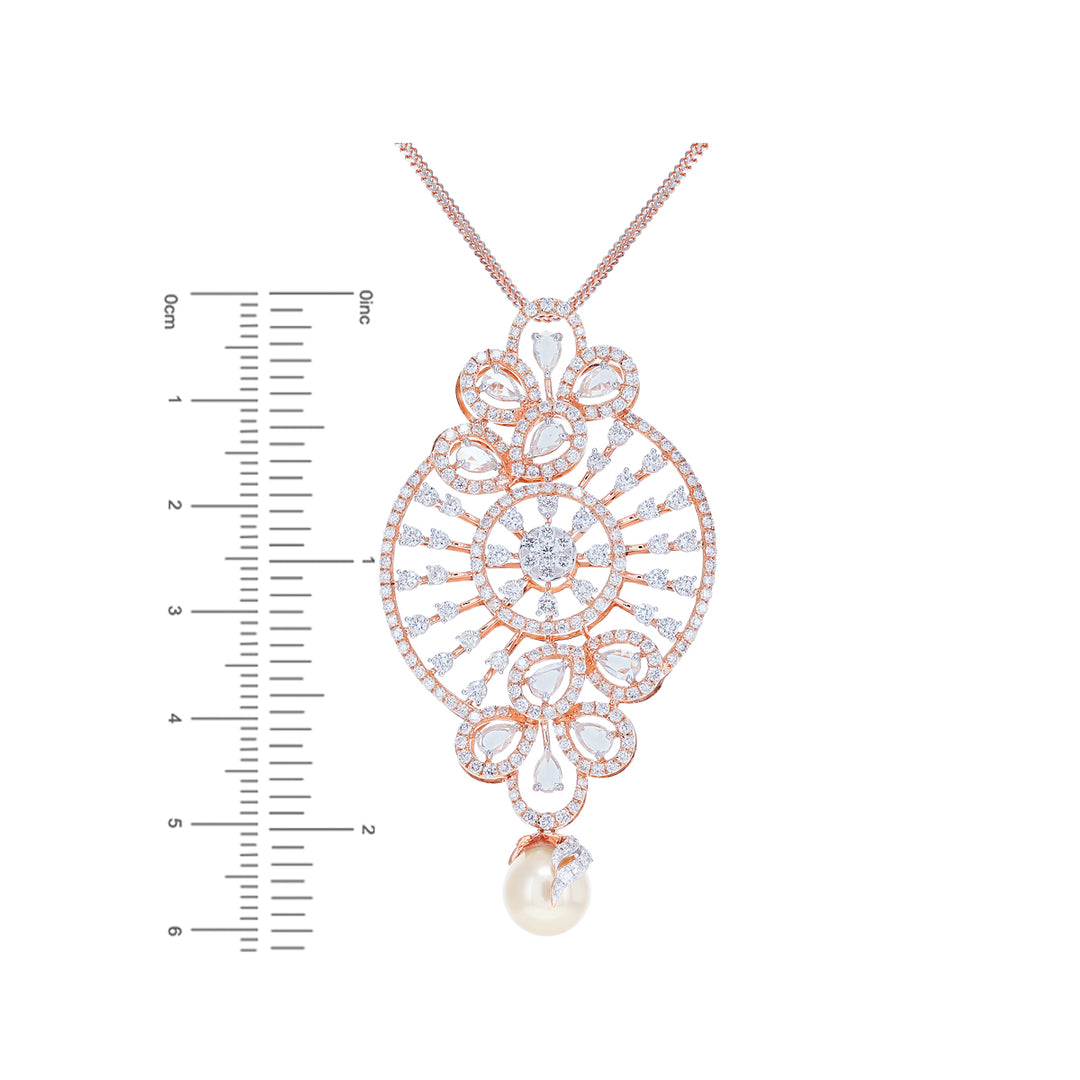 5.19Ct VVS/FG Diamond Pendant Set in 18K Rose Gold