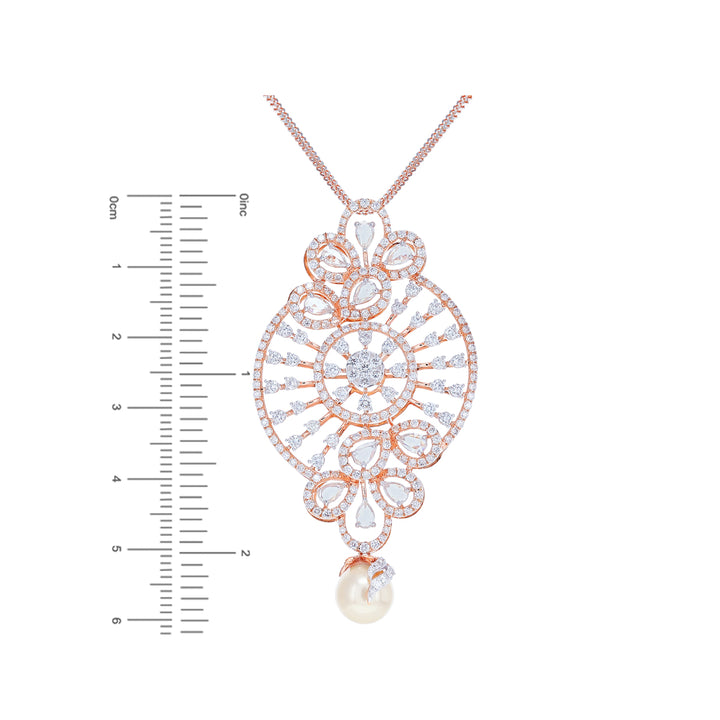 5.19Ct VVS/FG Diamond Pendant Set in 18K Rose Gold