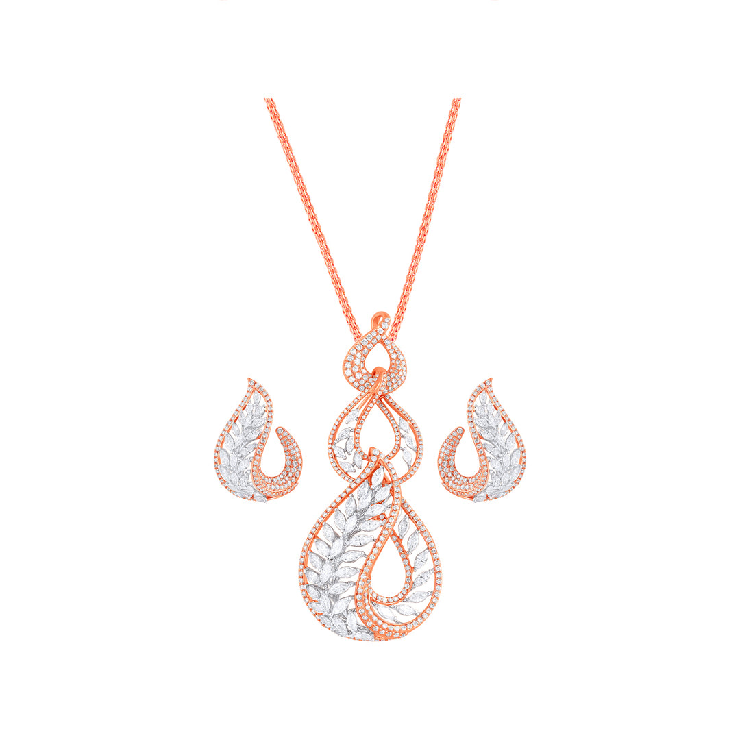 5.36Ct VVS/FG Diamond Pendant Set in 18K Rose Gold