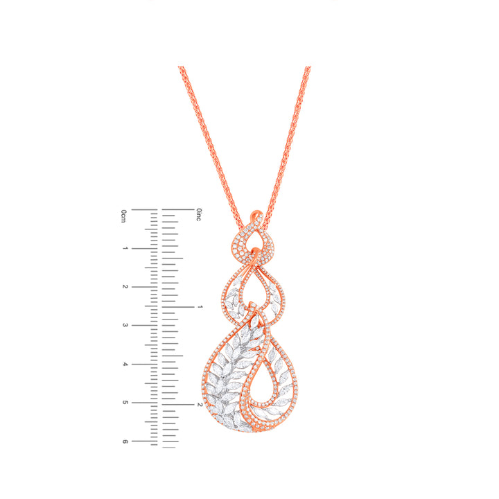 5.36Ct VVS/FG Diamond Pendant Set in 18K Rose Gold