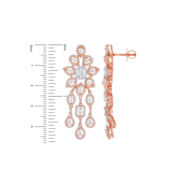 5.47Ct VVS/FG Diamond Pendant Set in 18K Rose Gold