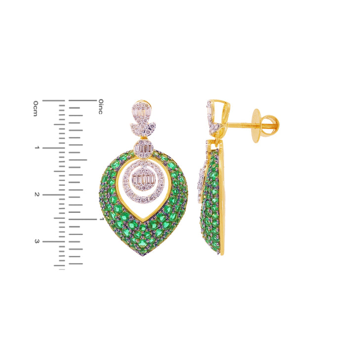 1.97Ct VS/HI Diamond Pendant Set With Gemstones in 18K Gold