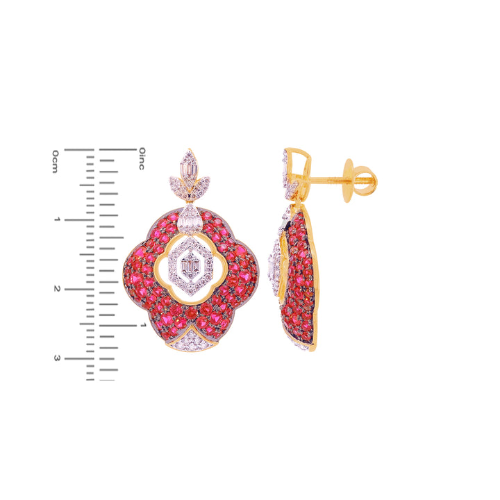 1.98Ct VS/HI Diamond Pendant Set With Gemstones in 18K Gold