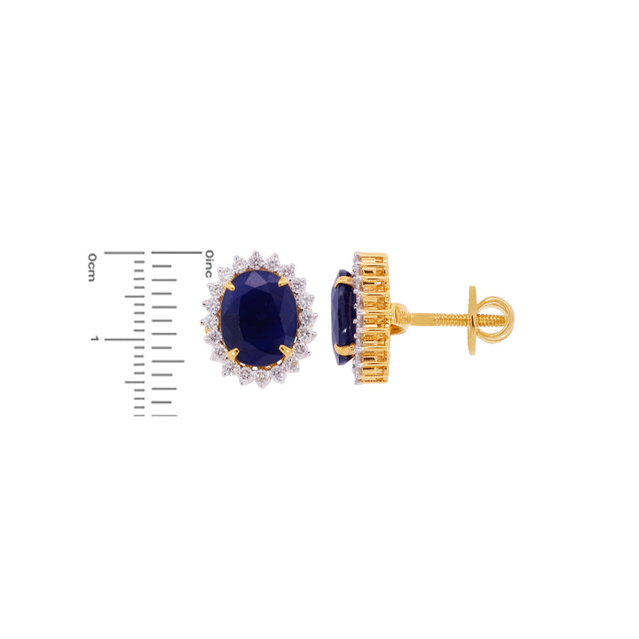 1.31Ct VS/GH Diamond Pendant Set With Sapphire in 18K Gold