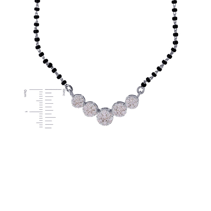 0.72Ct VVS/FG Diamond Mangalsutra in 18K White Gold