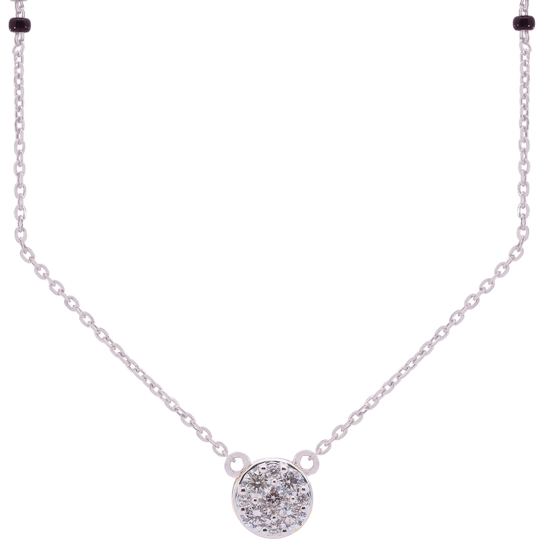 0.39Ct VVS/FG Diamond Mangalsutra in 18K White Gold