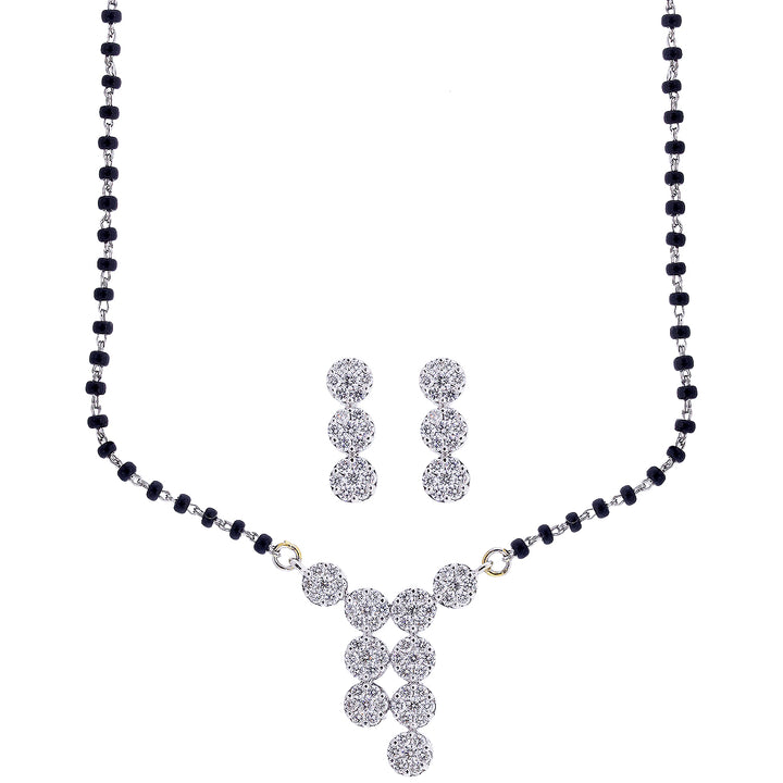 1.20Ct  VVS/EF   Mangalsutra Set 18K White Gold