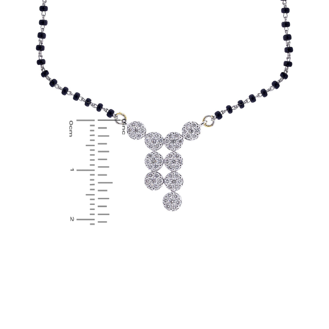 1.20Ct  VVS/EF   Mangalsutra Set 18K White Gold