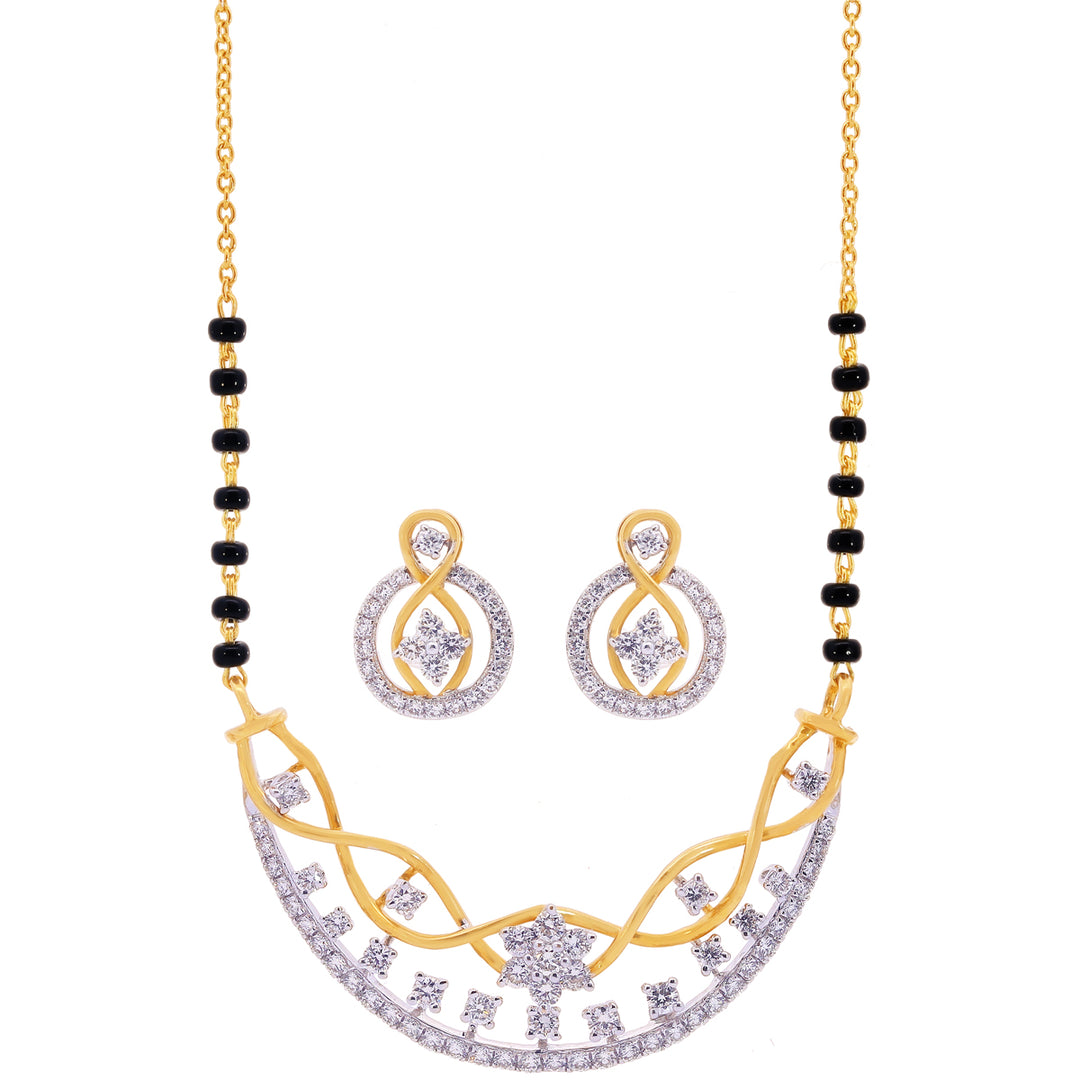 1.27Ct VVS/FG Diamond Mangalsutra Set in 18K Gold