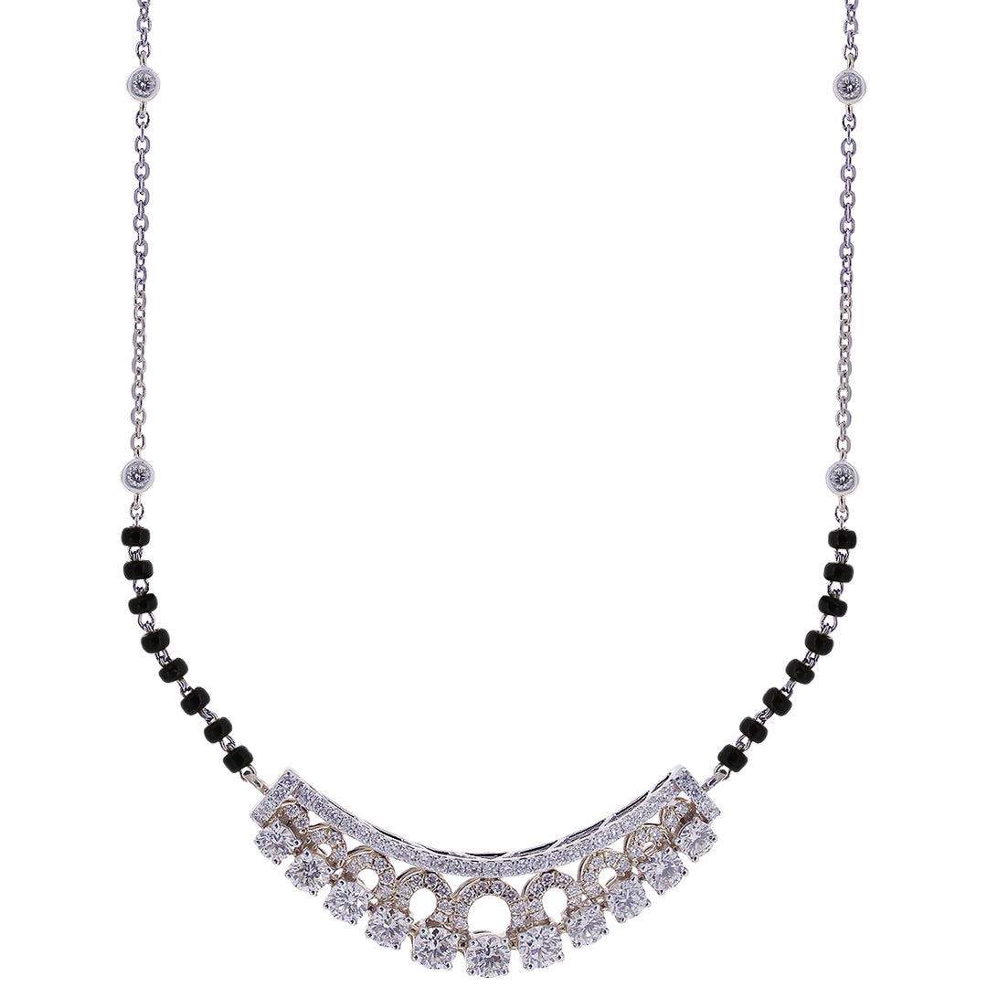 1.65Ct VVS/FG Diamond Mangalsutra in 18K White Gold