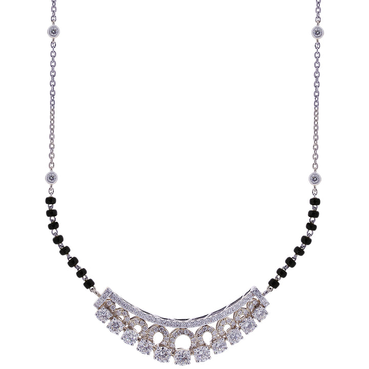 1.65Ct VVS/FG Diamond Mangalsutra in 18K White Gold