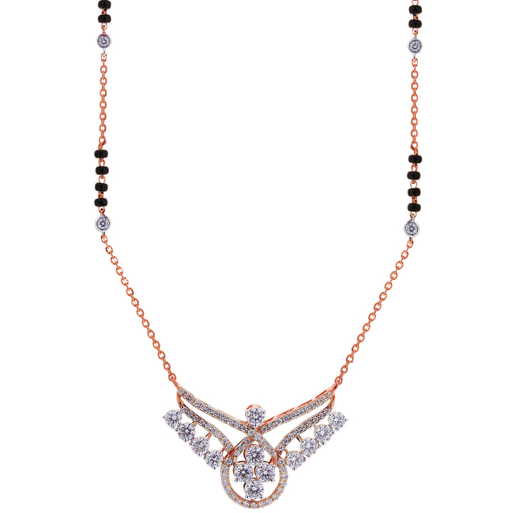 1.70Ct VVS/FG Diamond Mangalsutra in 18K Rose Gold