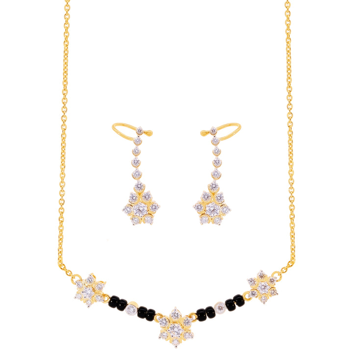 1.30Ct VVS/FG Diamond Mangalsutra Set in 18K Gold