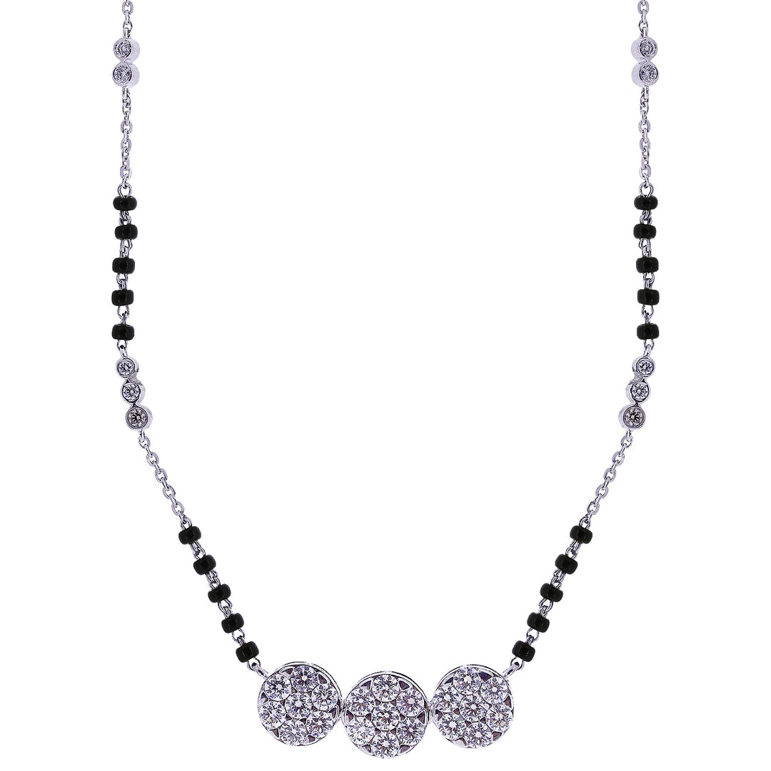 2.05Ct VVS/GH Diamond Mangalsutra in 18K White Gold