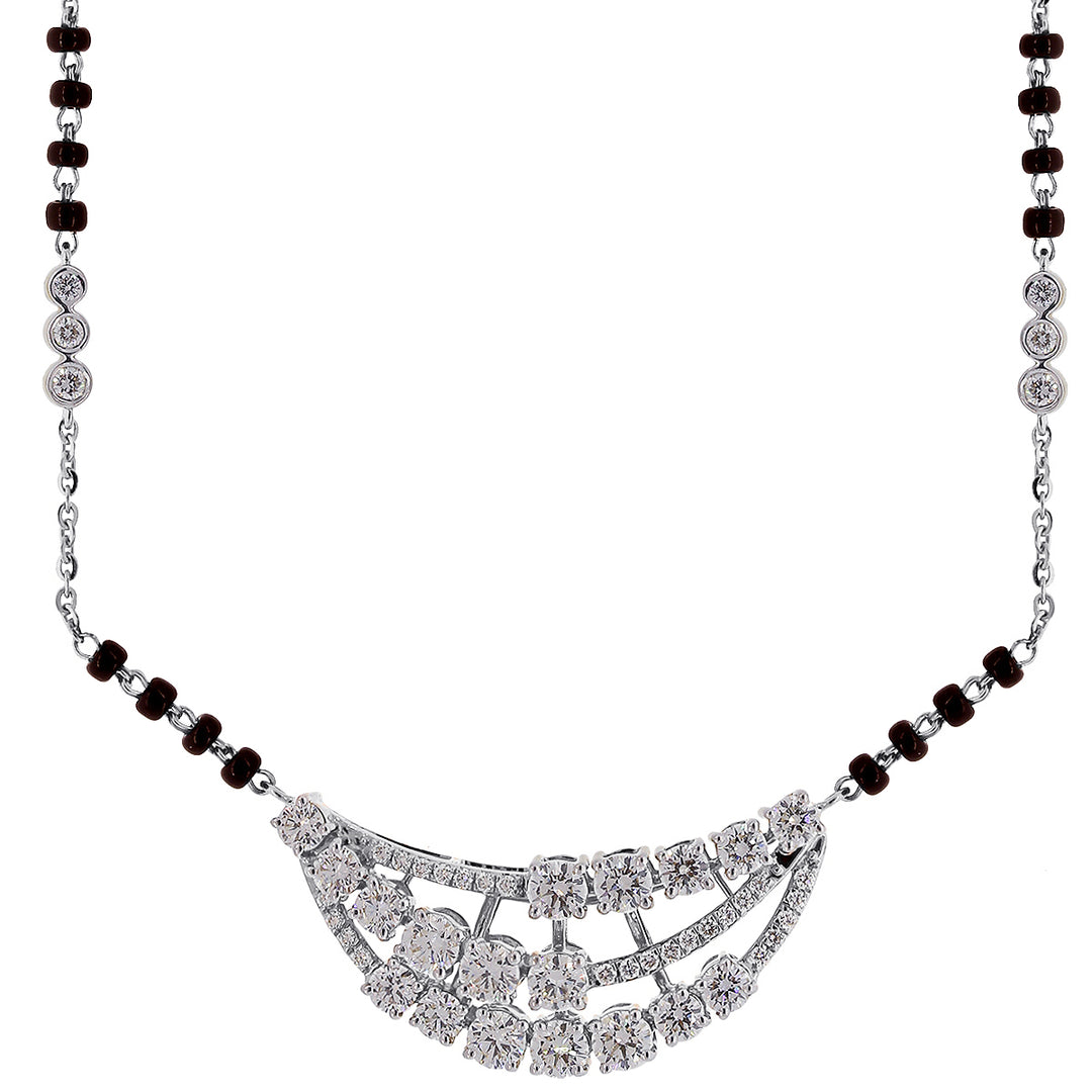 2.13Ct VVS/FG Diamond Mangalsutra in 18K White Gold