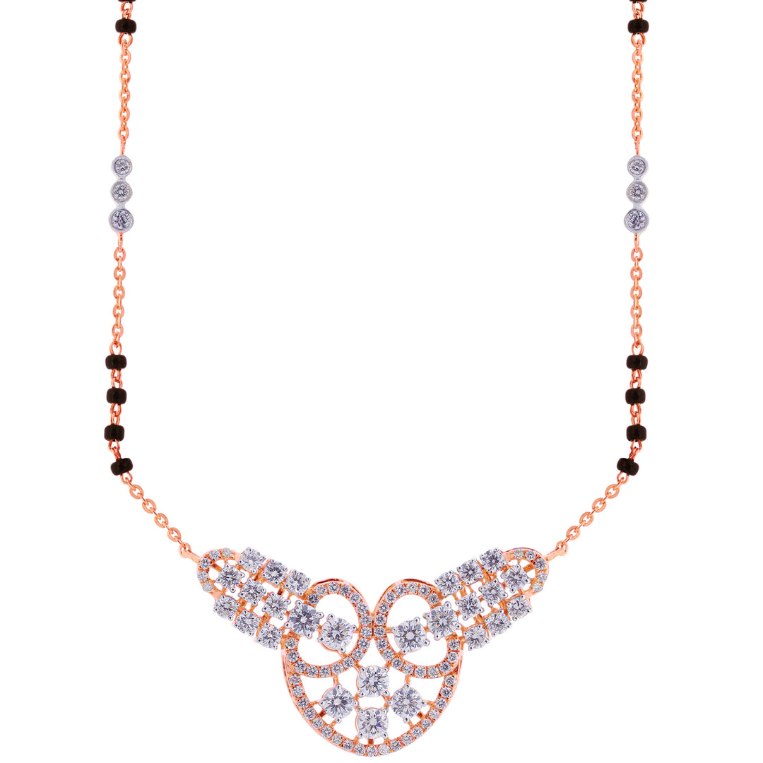 2.31Ct VVS/FG Diamond Mangalsutra in 18K Rose Gold