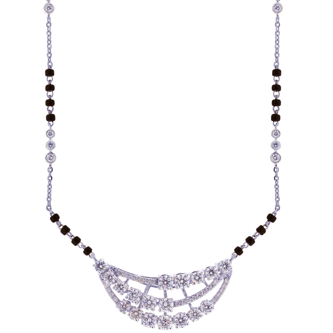 2.22Ct VVS/FG Diamond Mangalsutra in 18K White Gold