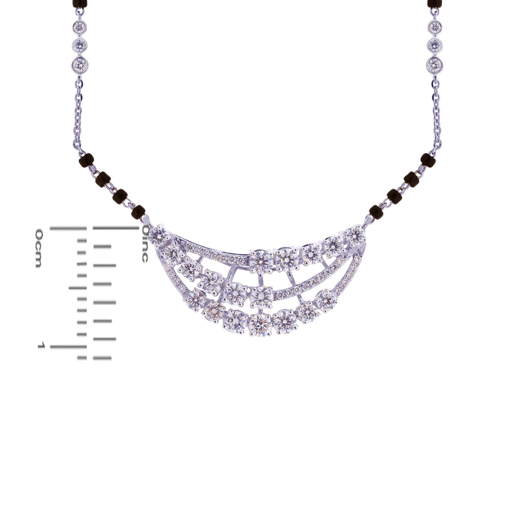 2.22Ct VVS/FG Diamond Mangalsutra in 18K White Gold