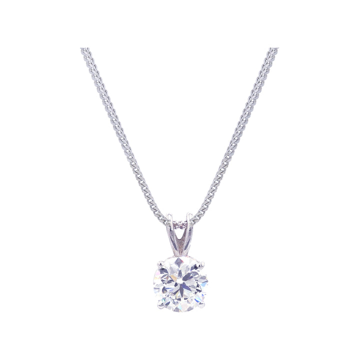 1.00CTW VVS2/F GIA Certified Diamond Solitaire Pendant in 18K White Gold